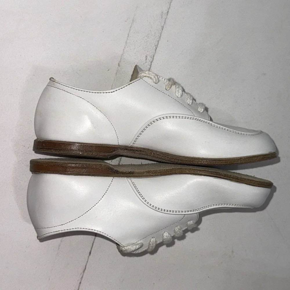 Vintage Self Starters Classic Baby Learning To Walk White‎ Leather Walking Shoes